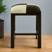 Kendari Low Stool with Natural Teak Wood Frame and Leather Upholstery