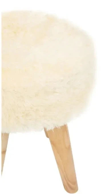 Kendari Stool With Dual Tone Faux Fur