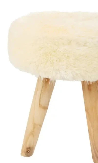 Kendari Stool With Dual Tone Faux Fur