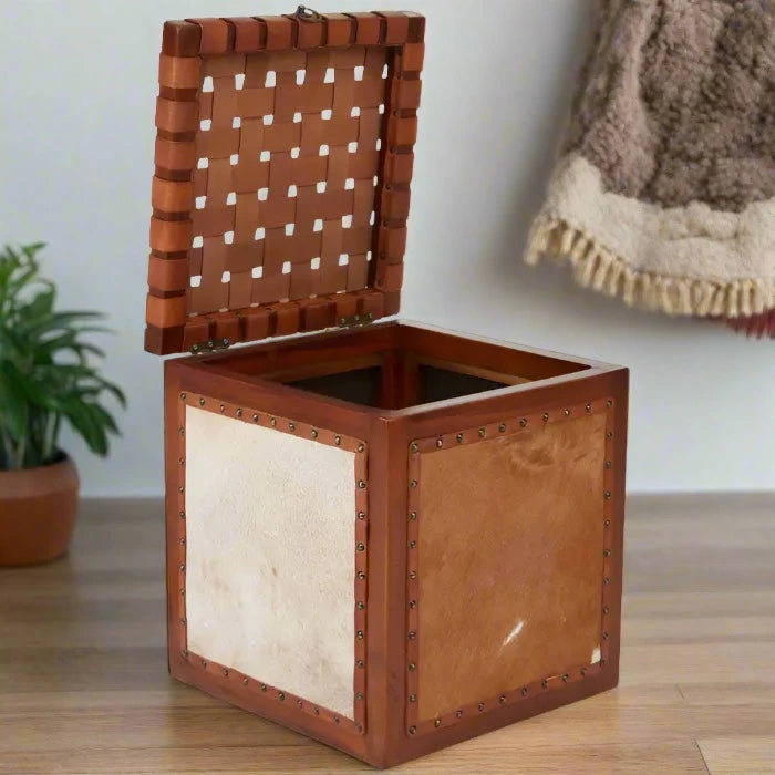 Kendari Storage  Wooden Brown Stool