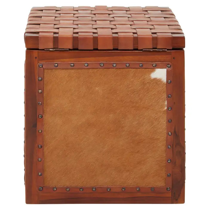 Kendari Storage  Wooden Brown Stool