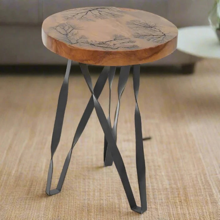 Surak Natural Teak Wood Stool/Table