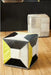 Genuine Cowhide Leather Pouffe with Multicolored Patchwork