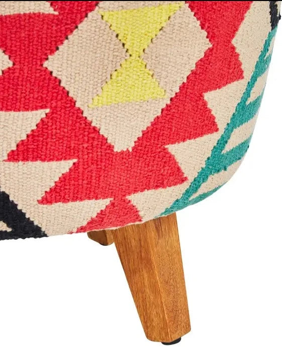 Berber Style Multi-Coloured Footstool