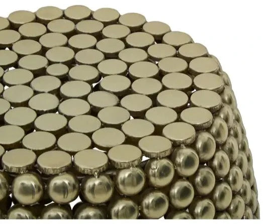 Handcrafted Metallic Bead Barrel Design Stool