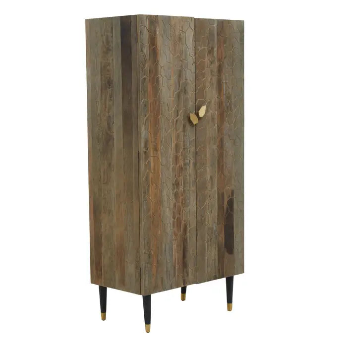 Malay Tall Wooden Cabinet In Black