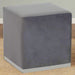 Grey Velvet Upholstered Stool with Square Silver Stainless Steel Base