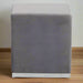 Grey Velvet Upholstered Stool with Square Silver Stainless Steel Base