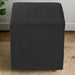 Black Velvet Stool with Square Silver Stainless Steel Base