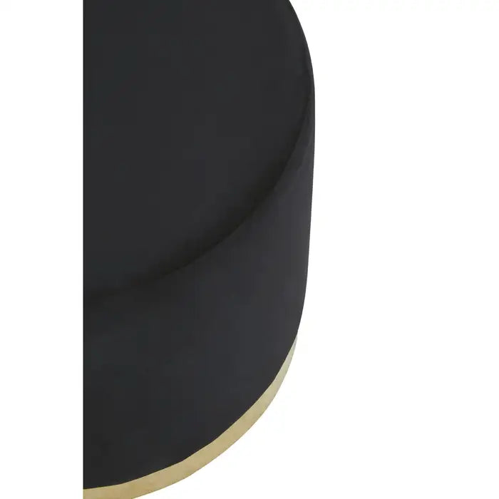 Black & Gold Round Pouffe