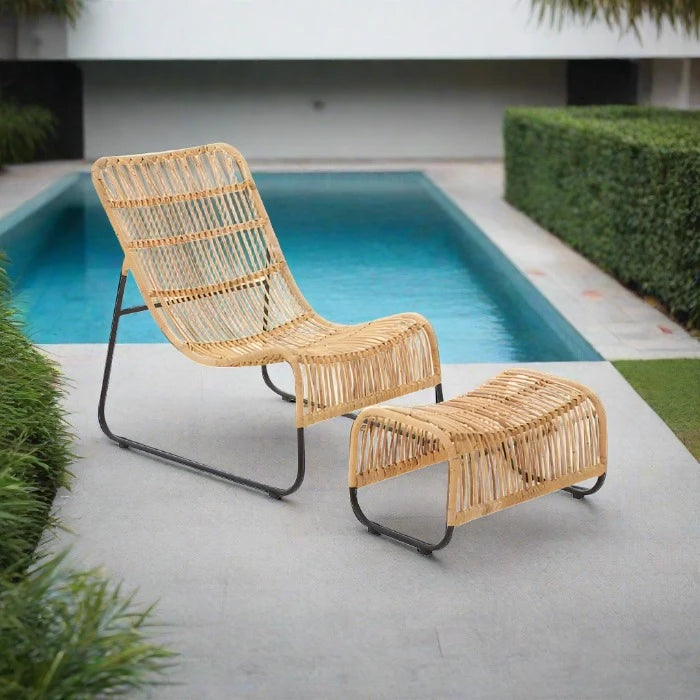 Reverie Outdoor Chair Footstool Rattan Black Metal Decor Interiors Decor Interiors House Home