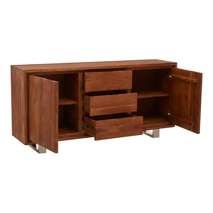 Simla Sideboard, Acacia Wood, Two Door, Three Drawers, Brown