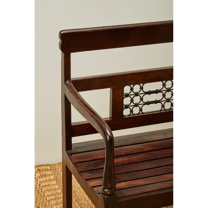 Srina Dark Sheesham Wood Bench