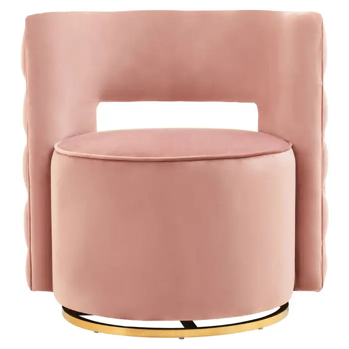 Yasmeen Pink Velvet Swivel Chair