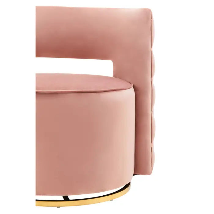 Yasmeen Pink Velvet Swivel Chair