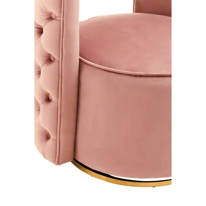 Yasmeen Pink Velvet Swivel Chair