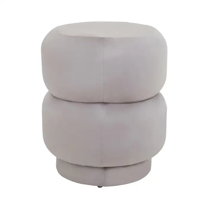 Enhance Your Space with the Glamorous Grey Velvet Upholstered Stool