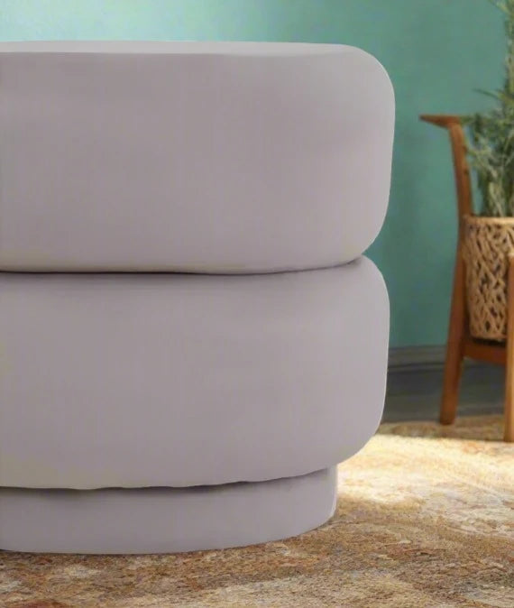 Enhance Your Space with the Glamorous Grey Velvet Upholstered Stool