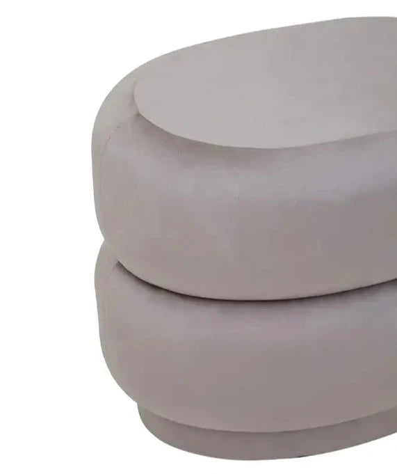 Enhance Your Space with the Glamorous Grey Velvet Upholstered Stool