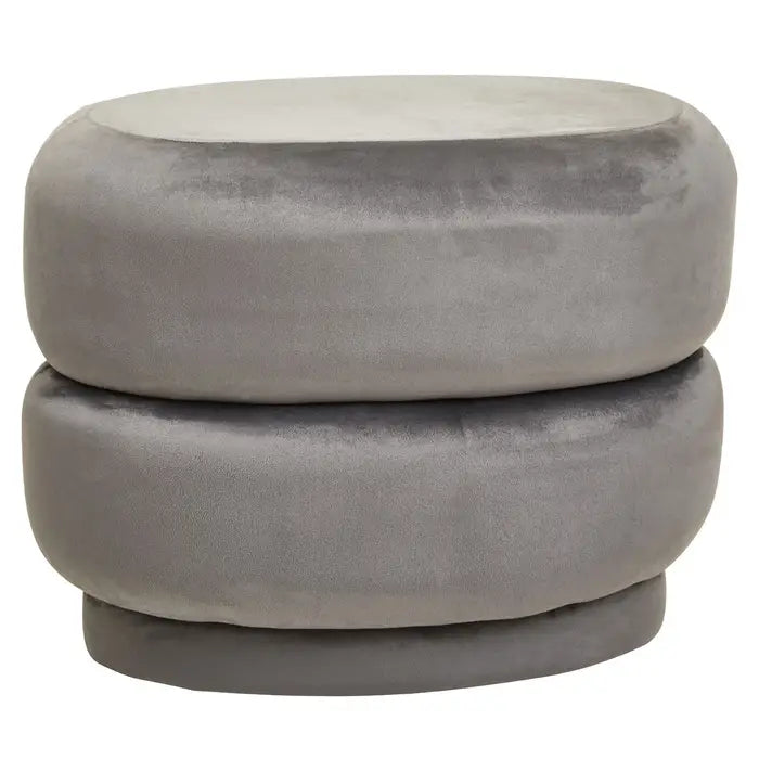 Glamorous Grey Velvet Upholstered Multi-Use Stool