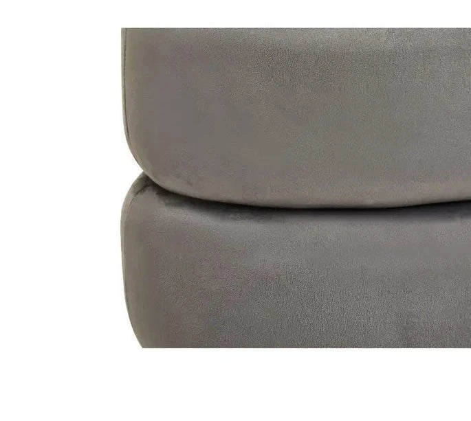 Glamorous Grey Velvet Upholstered Multi-Use Stool