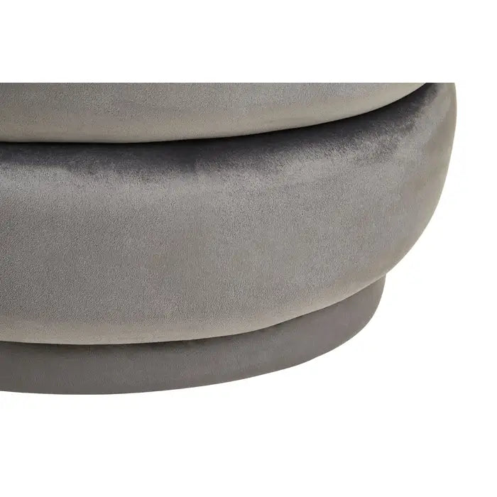 Glamorous Grey Velvet Upholstered Multi-Use Stool