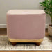 Luxury Dusky Pink Velvet Upholstered Stool with Matte Gold Base