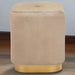 Luxury Mink Velvet Upholstered Stool with Matte Gold Base