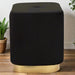 Luxury Black Velvet Upholstered Stool with Matte Gold Base