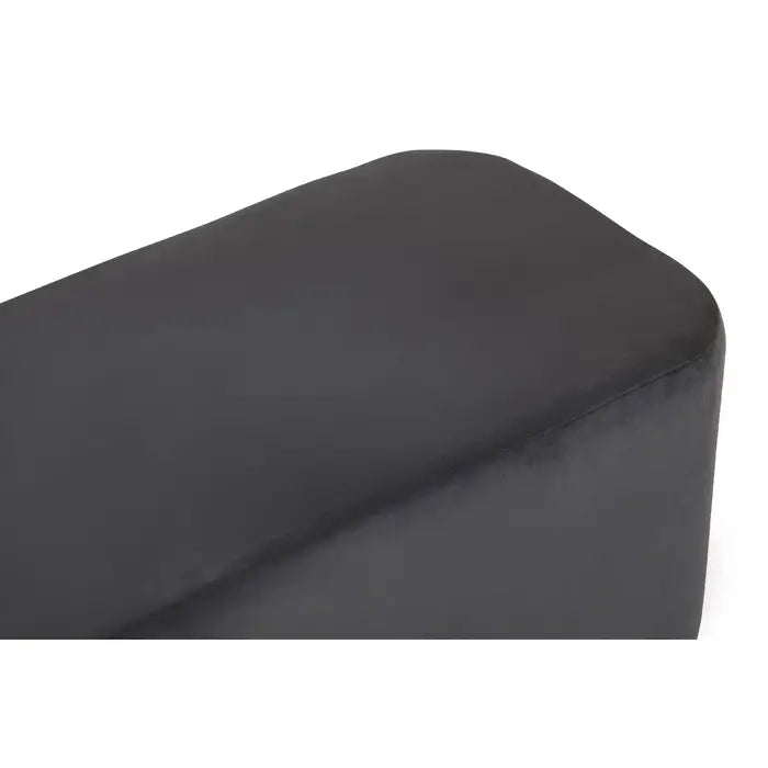 Elevate Your Space with the Luxurious Grey Velvet Upholstered Stool