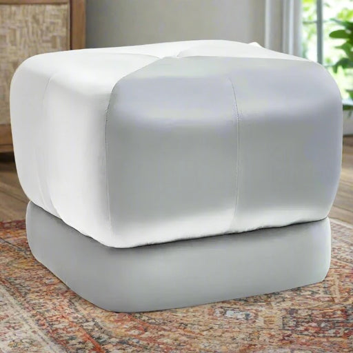 Luxe Grey Velvet Square Silhouette Stool