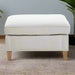 Modern Grey Fabric Footstool with Stud Detailing