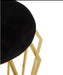 Luxury Black Velvet Upholstered Stool