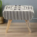 Black & Off White Berber Style Footstool