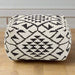 Carrow Pouffe, Black & White Berber Style Fabric