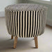 Monochrome Striped Footstool