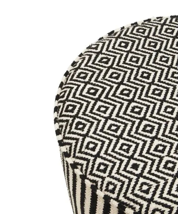 Monochrome Striped Footstool