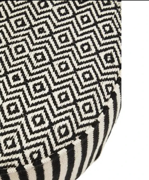 Monochrome Striped Footstool