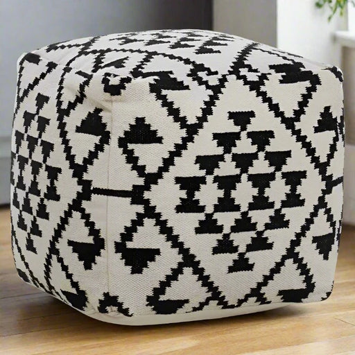 Berber Style Footstool, Monochrome, Square