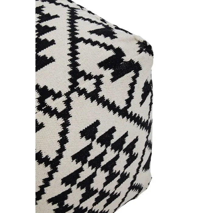 Berber Style Footstool, Monochrome, Square