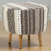 Berber Style Grey & White Footstool