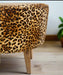  Luxe Leopard Print Cotton Stool with Mango Wood Frame