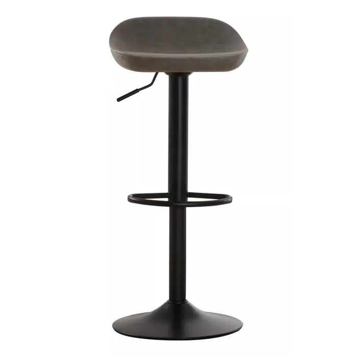 Dalston Bar Stool,Ash Leather, Black Metal, S/2