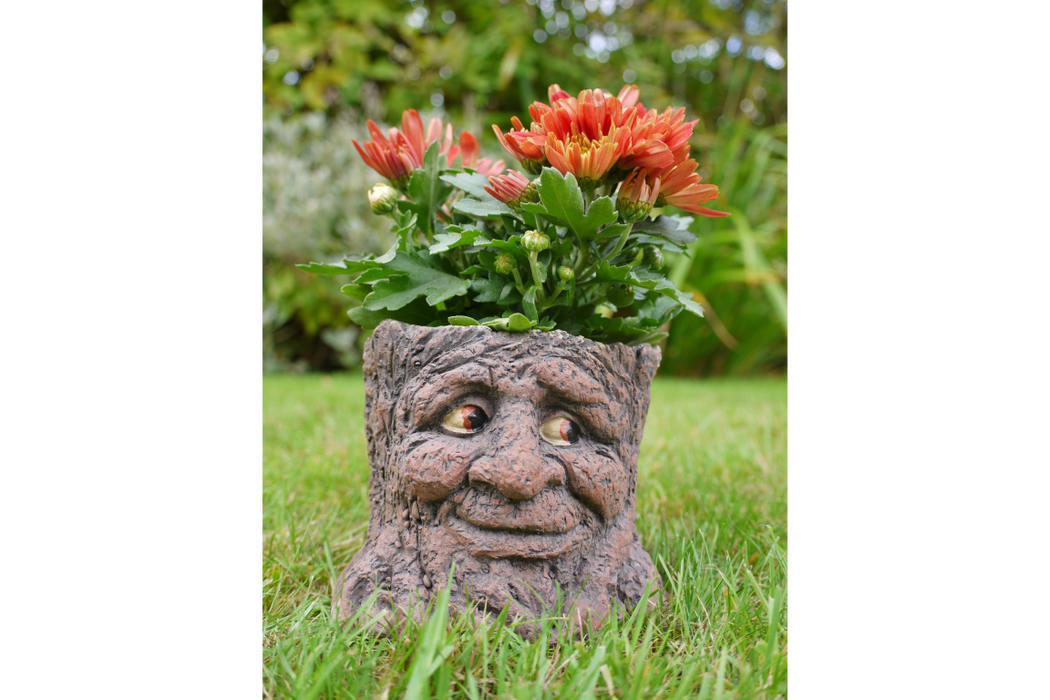 Outdoor Garden Planters, Red, Curved, Tree Stump Planter