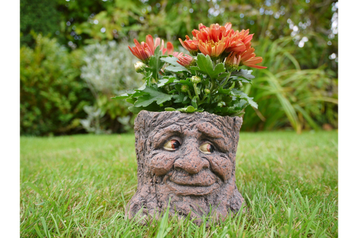 Outdoor Garden Planters, Red, Curved, Tree Stump Planter