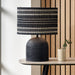 Saga Black and White Woven Cylinder Shade- 30cm