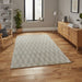 Chic Beige 3D Geometric Pattern Rug – Subtle Optical Illusion Design, Soft High-Pile Texture – Multiple Sizes