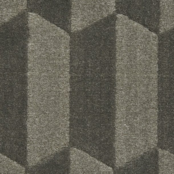 Modern Grey 3D Cube Pattern Rug – Geometric Optical Illusion Design, Soft High-Pile Texture – Multiple Sizes