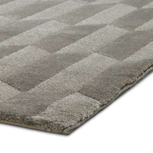 Modern Grey 3D Cube Pattern Rug – Geometric Optical Illusion Design, Soft High-Pile Texture – Multiple Sizes