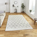 Minimalist Light Beige & Grey Geometric Rug – Modern Diamond Pattern, Soft Polypropylene Blend – Multiple Sizes